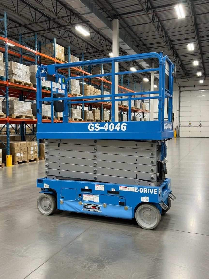 Heavy Duty custom Machine Diaper installed on a Genie® GS-4046 scissor lift
